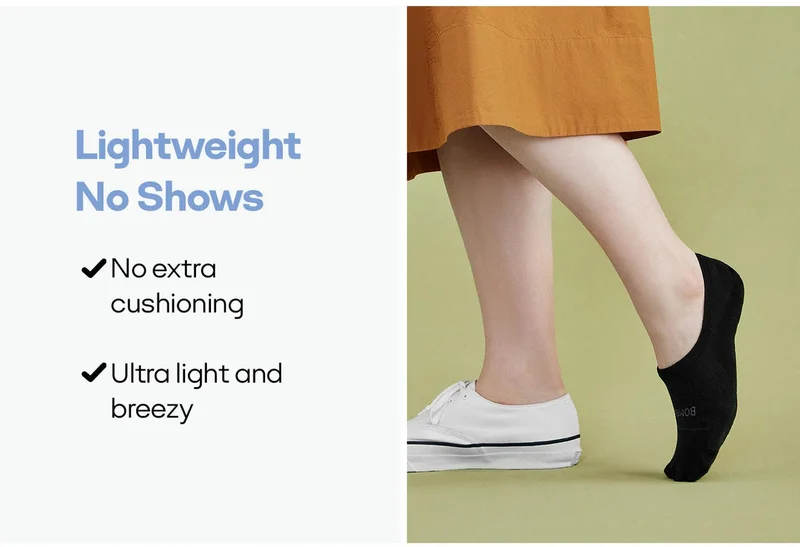 Lightweight No Shows | No extra cushioning | Ultra light and breezy