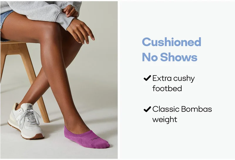 Cushioned No Shows | Extra cushy footbed | Classic Bombas weight