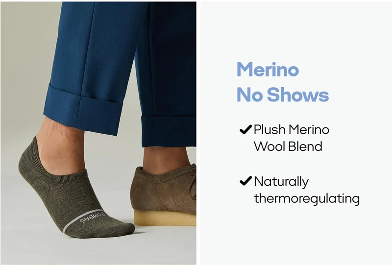 Merino No Shows | Plush Merino Wool Blend | Naturally thermoregulating