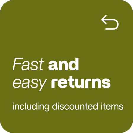 Fast and easy returns Fast and easy returns