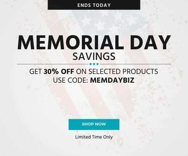 Memorial Day Savings. Get 30% Off on Selected Products. Use Code: MEMDAYBIZ. Shop Now. Limited Time Only.