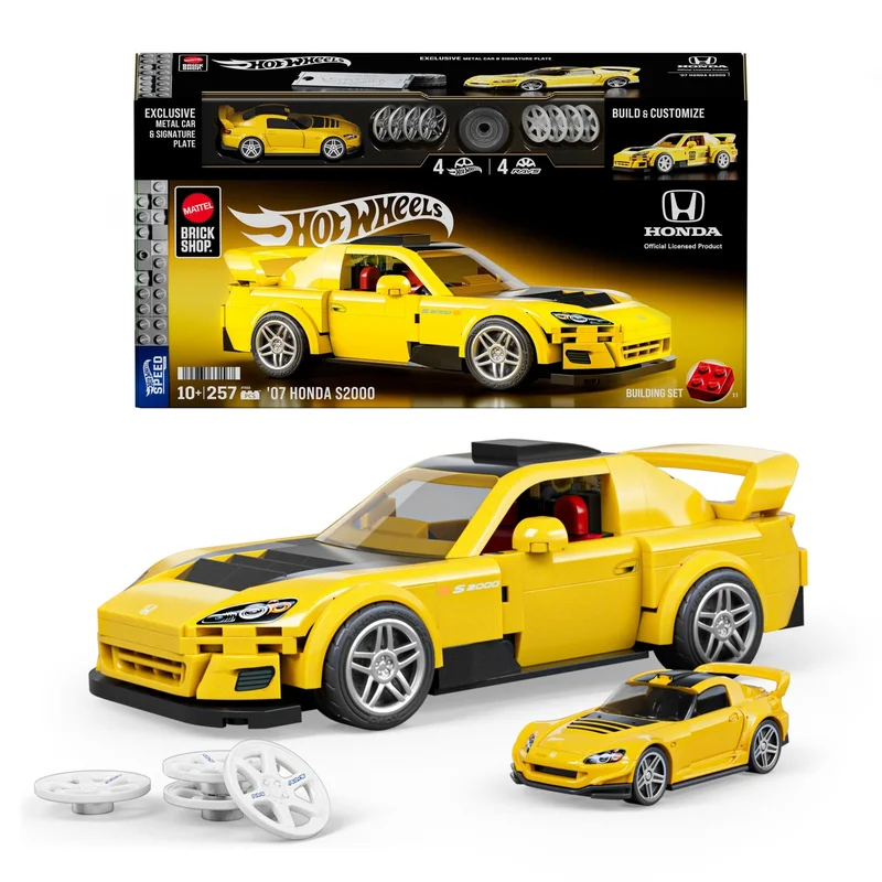 Image of Mattel Brick Shop Hot Wheels ’07 Honda S2000 Building Set