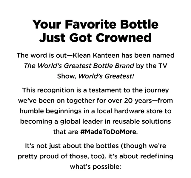Your Favorite Bottle Just Got Crowned