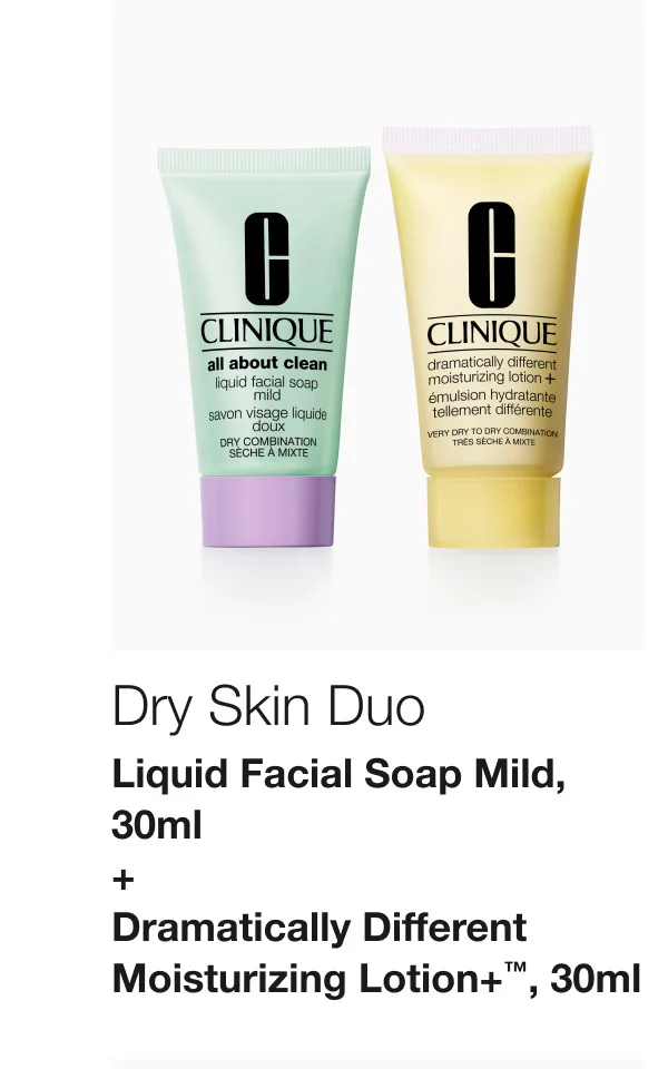 Dry Skin Duo | Liquid Facial Soap Mild, 30ml + Dramatically Different Moisturizing Lotion+™, 30ml