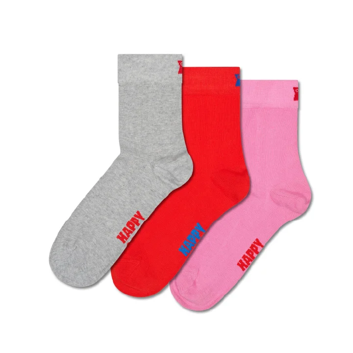 3-Pack Solid 1/2 Crew Socks
