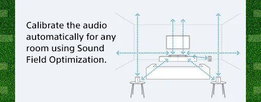 Calibrate the audio automatically for any room Sound Field Optimization.