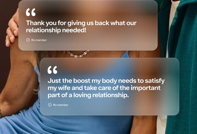 “Thank you for giving us back what our relationship needed! -Ro member “Just the boost my body needs to satisfy my wife and take care of the important part of a loving relationship. -Ro member