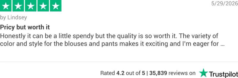 Trustpilot rating banner