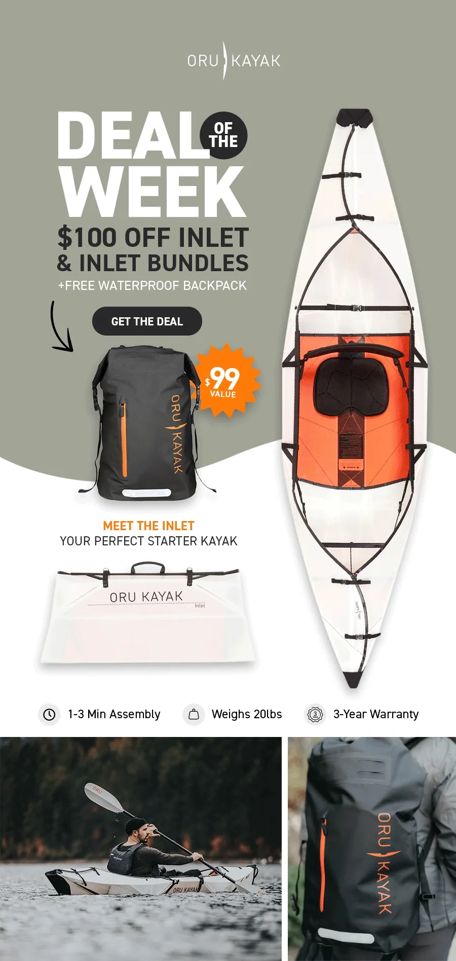 New Deal of the Week! Get $100 off Inlet and Inlet Bundles + Get a FREE Waterproof Backpack ($99 Value) with Inlet purchase!
