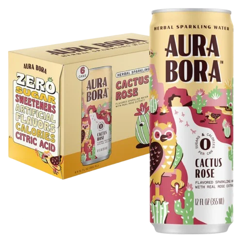 Image of Aura Bora Cactus Rose Sparkling Water (6 Pack)