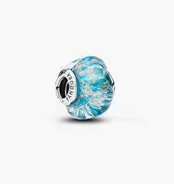 Turquoise Murano Glass & Glitter Charm