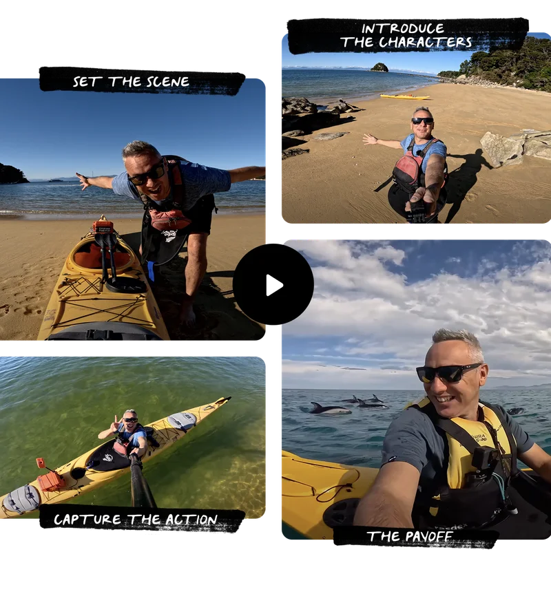 SET THE SCENE | INTRODUCE THE CHARACTERS | CAPTURE THE ACTION | THE PAYOFF