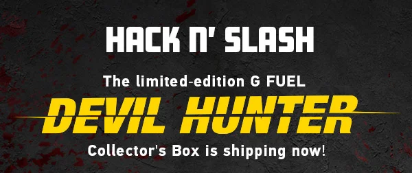 The limited-edition G FUEL DEVIL HUNTER Collector's Box is shipping now!