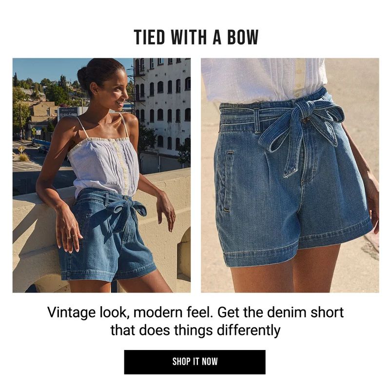 Tied With A Bow Vintage look, modern feel. Get the denim short that does things differently Shop It Now