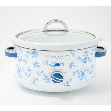 Laura Ashley 3.5 Quart Slow Cooker w/ Glass Lid and 4 Heat Settings