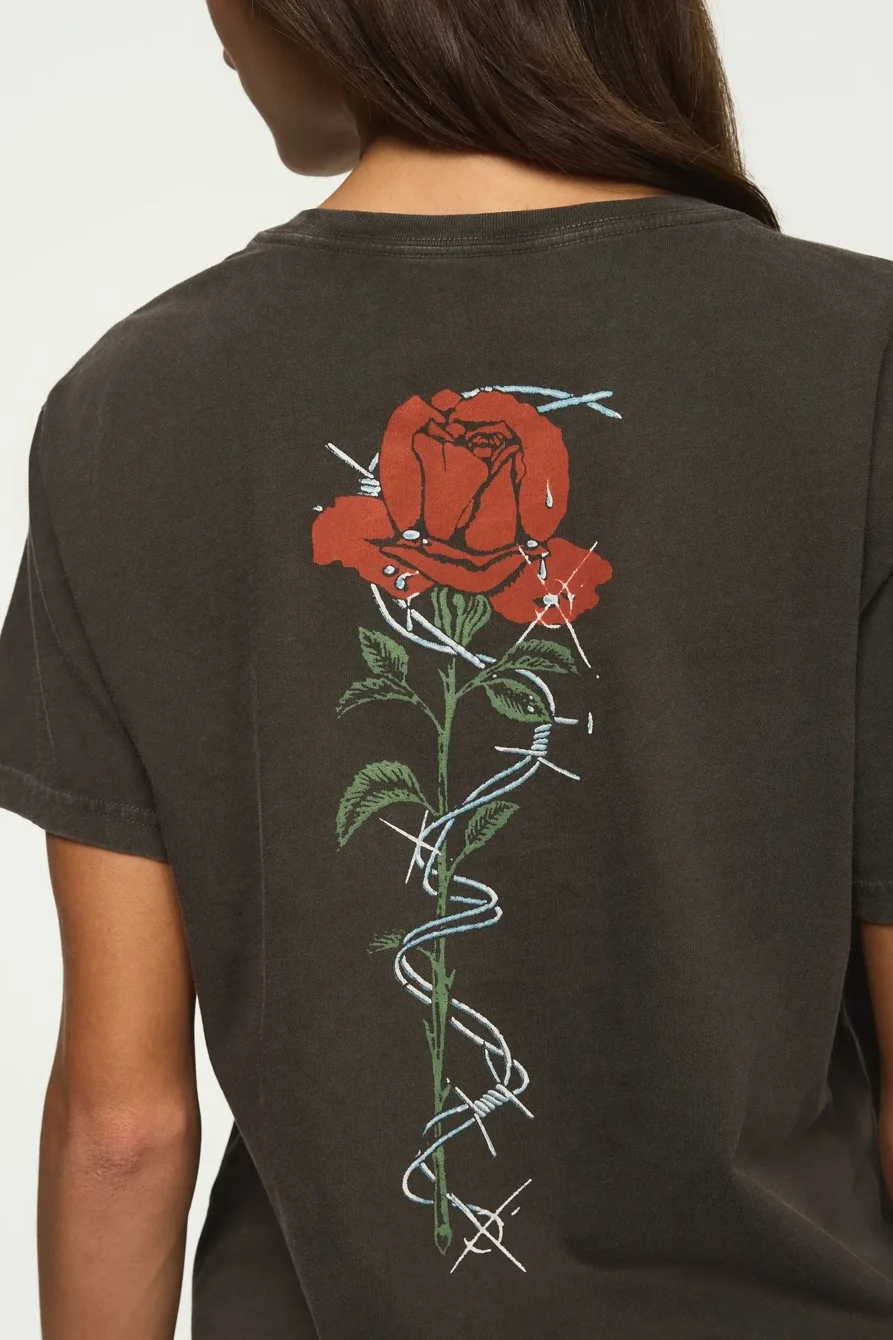 Image of Lucky Brand Guns N Roses Single Rose Boyfriend in Raven