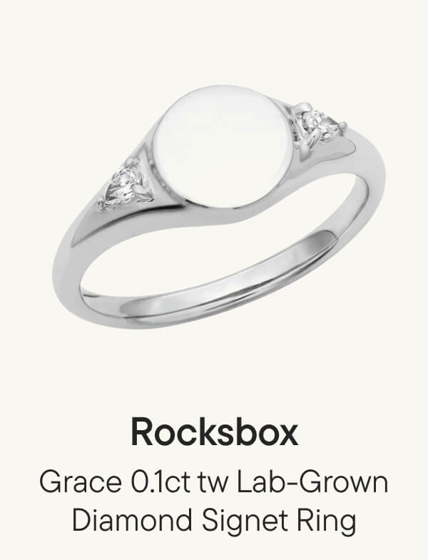 Grace 0.1ct tw Lab-Grown Diamond Signet Ring
