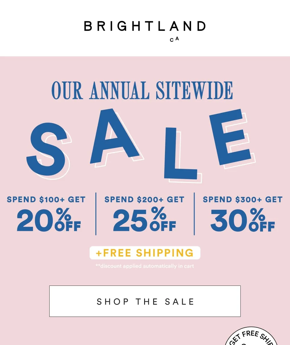 The Annual Sale Up to 30% Off Everything  [ Shop the Sale ]