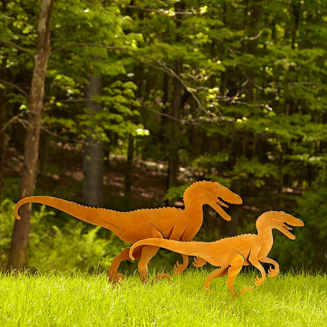 Velociraptor Garden Sculpture Set