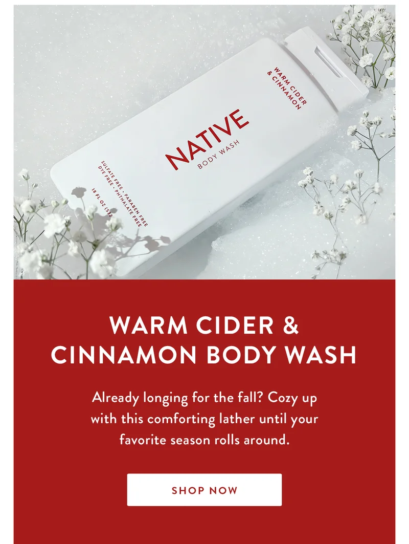 Warm Cider & Cinnamon Body Wash | Already longing for the fall? Cozy up with this comforting lather until your favorite season rolls around. | SHOP NOW