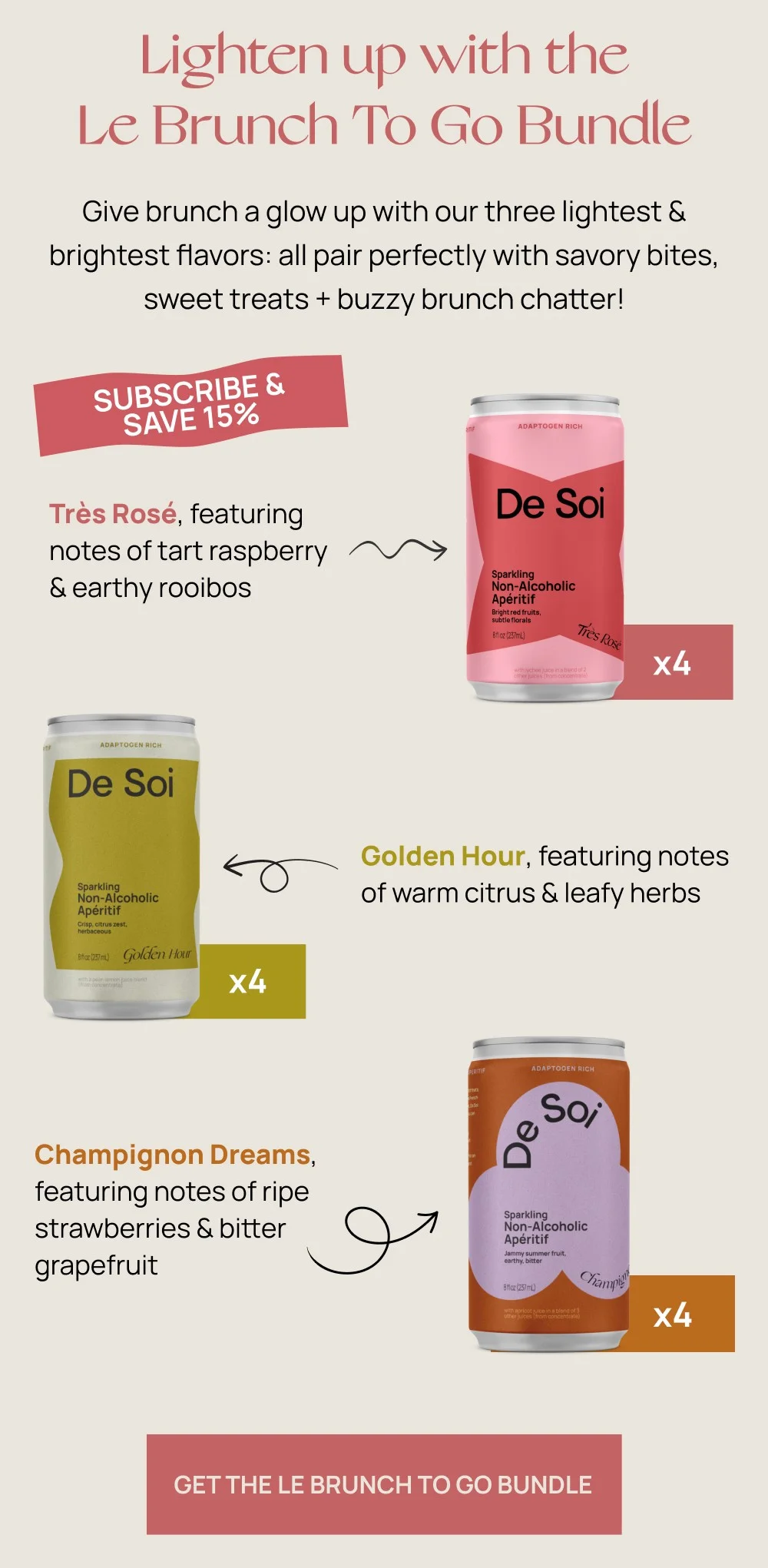 Lighten up with the Le Brunch To Go Bundle