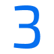 A blue number three