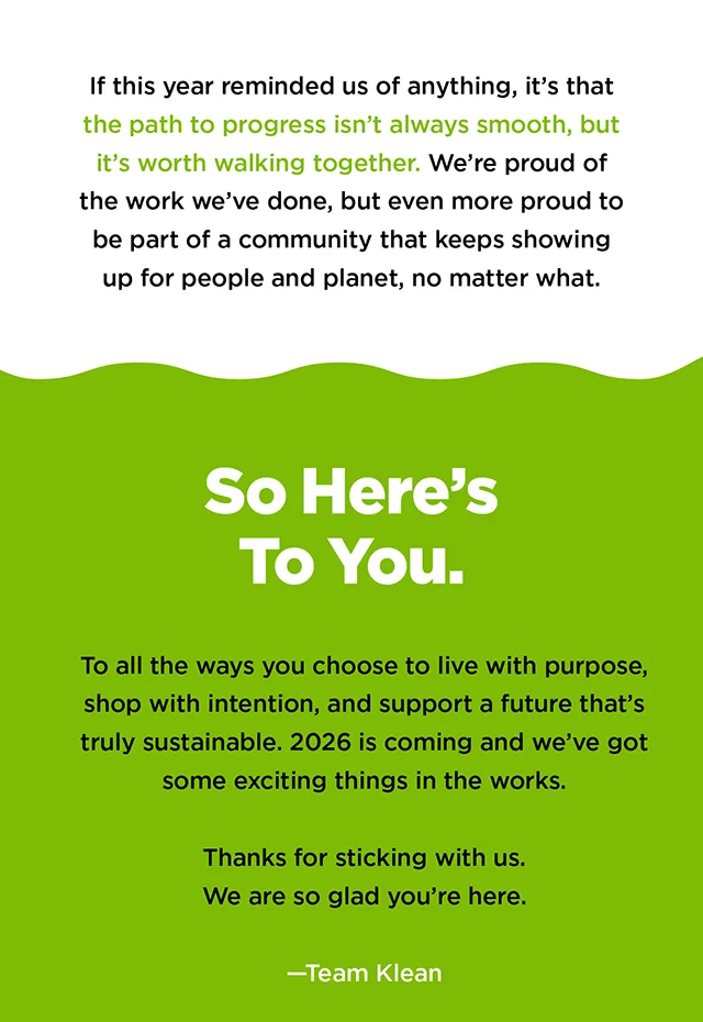 Klean Kanteen Recap text. Here's to you!