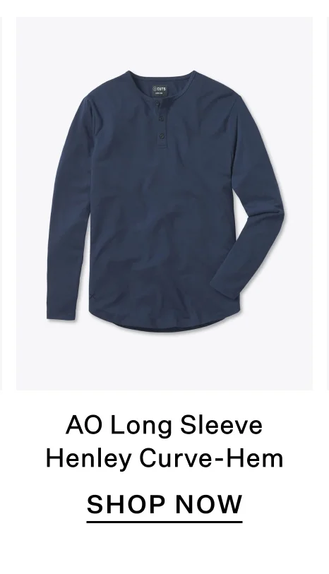 AO Long Sleeve Henley Curve-Hem