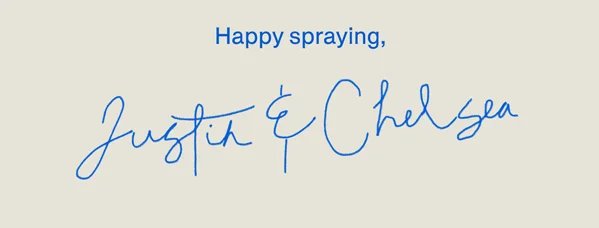 Happy spraying, Justing & Chelsea