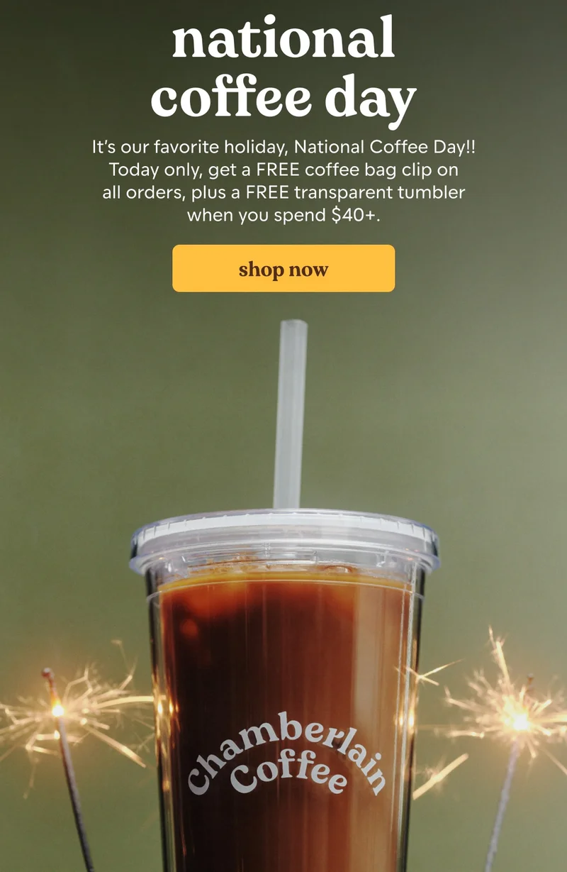 national coffee day. shop now.