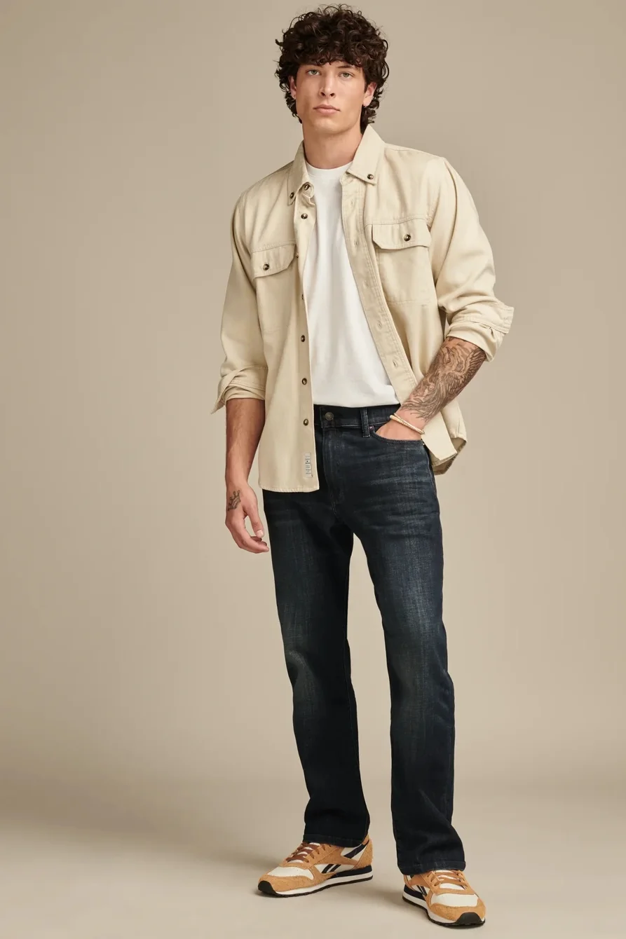 Image of Lucky Brand 363 Vintage Straight Coolmax Stretch Jean - Men's Pants Denim Straight Leg Jeans in Huron