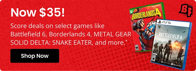 Now $35! | Score deals on select games like Battlefield 6, Borderlands 4, METAL GEAR SOLID DELTA: Snake Eater, and more. * | Shop Now