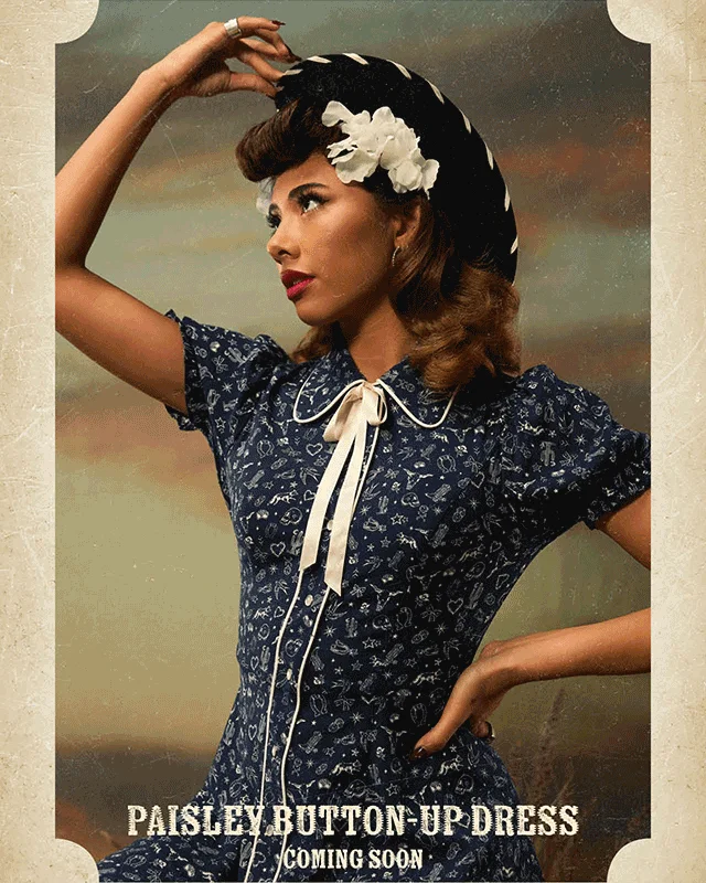 Paisley Button-Up Dress Coming Soon