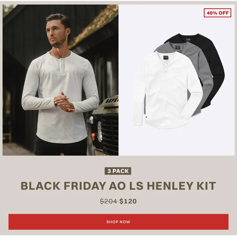 Black Friday AO Long Sleeve Henley Kit