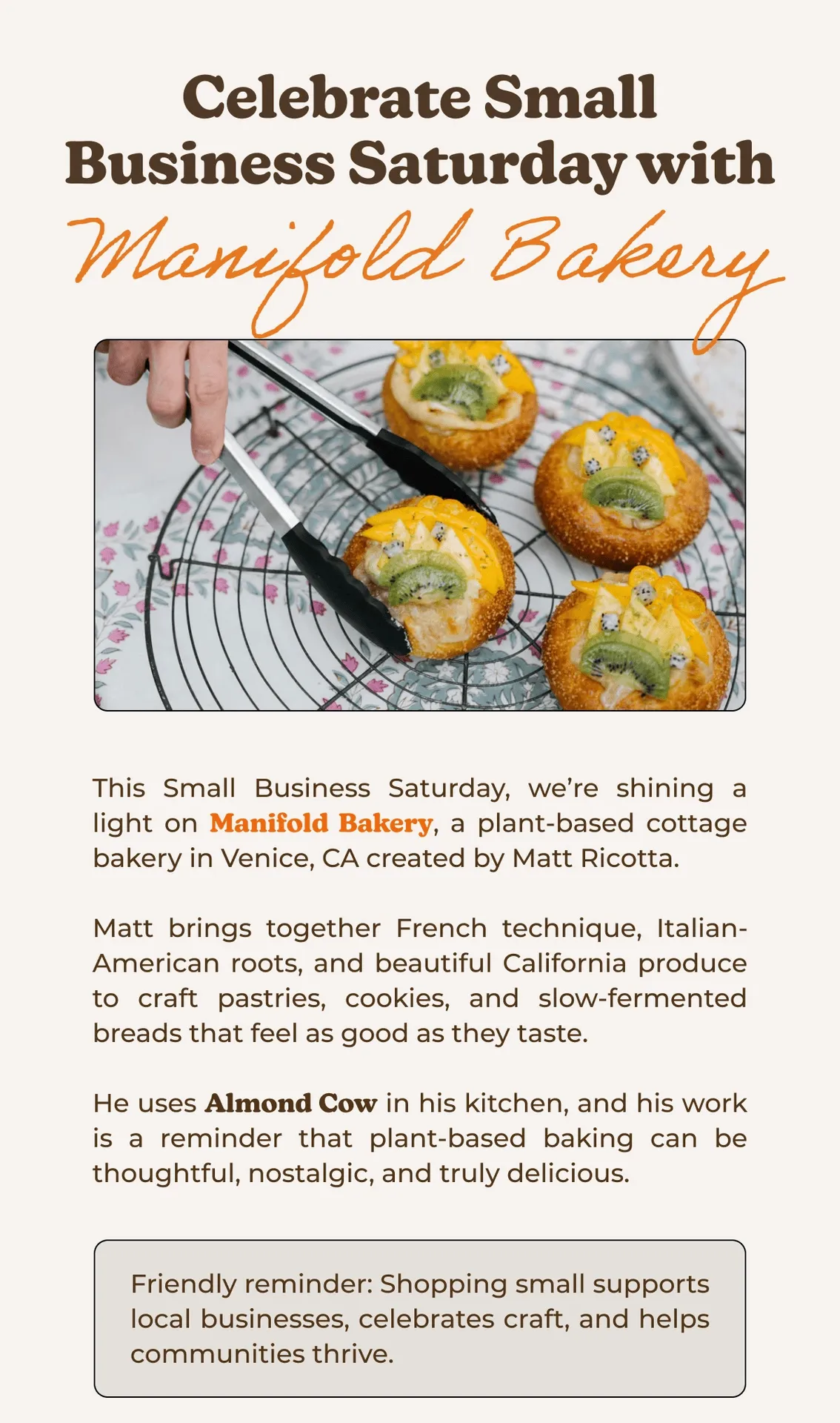 Celebrate Small Business Saturday with Manifold Bakery