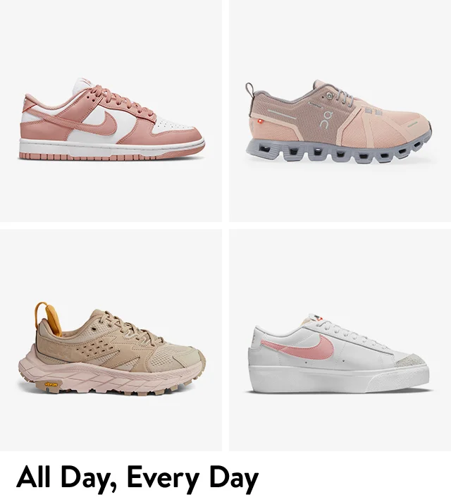 Four styles of sneakers.