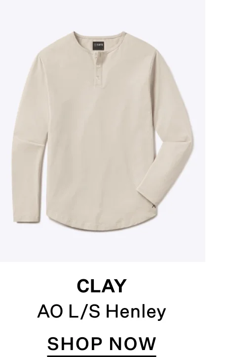 AO Long Sleeve Henley Curve-Hem