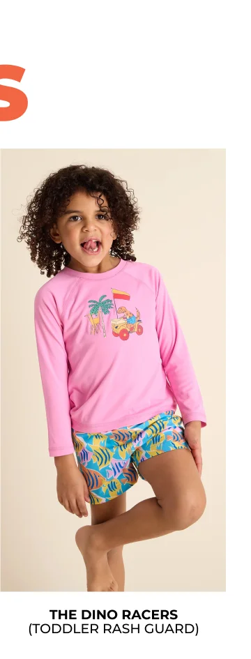Toddler Rash Guard: The Dino Racers