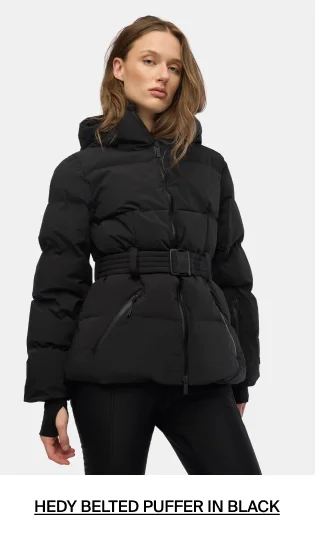 Shop Hedy Belted Puffer in Black