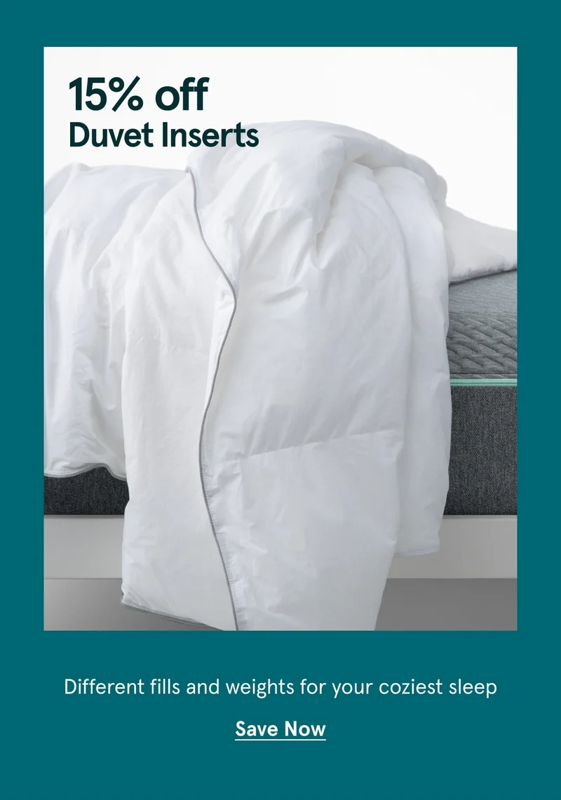 15% off Duvet Inserts | Save Now