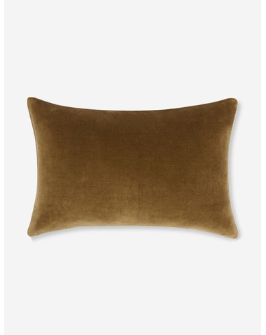 Charlotte Velvet Pillow - Toast / Lumbar / With Feather Down Insert