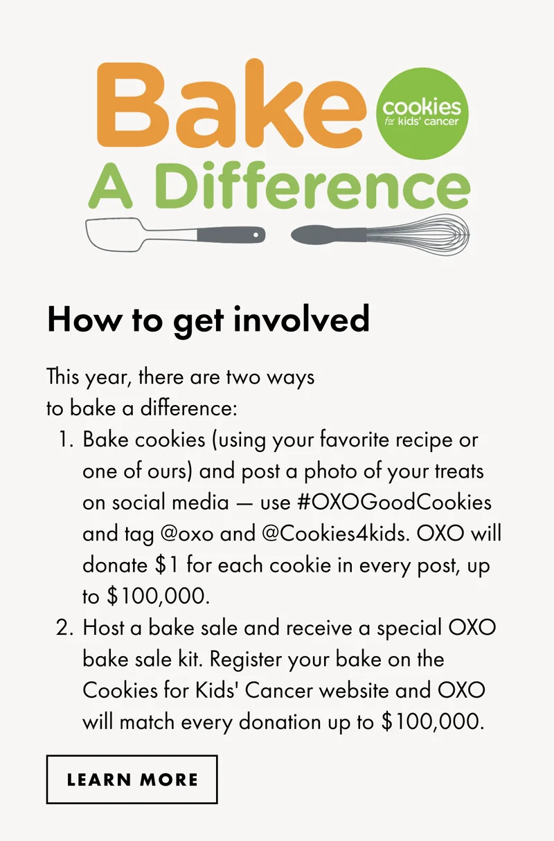 Bake a difference. How to get involves. Learn More.