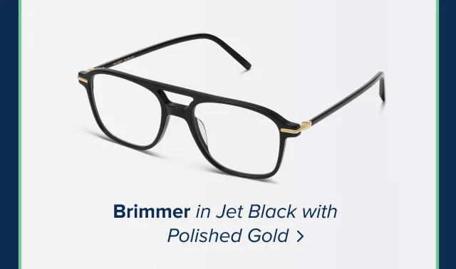 Brimmer in Jet Black wit polished gold