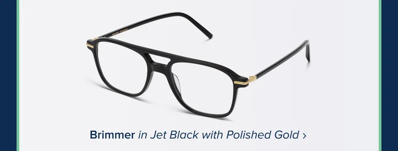 Brimmer in Jet Black wit polished gold