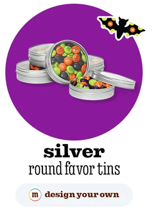 SILVER ROUND FAVOR TINS