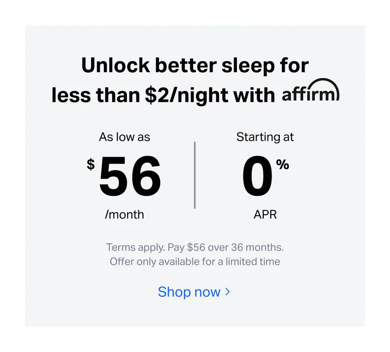 Flexible payment options available with affirm. As low as $56/month. Starting at 0% APR. Terms apply. Pay $56 over 36 months.