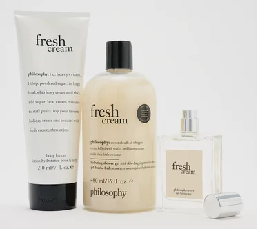 philosophy wrapped in fresh cream layering set w/ gift box