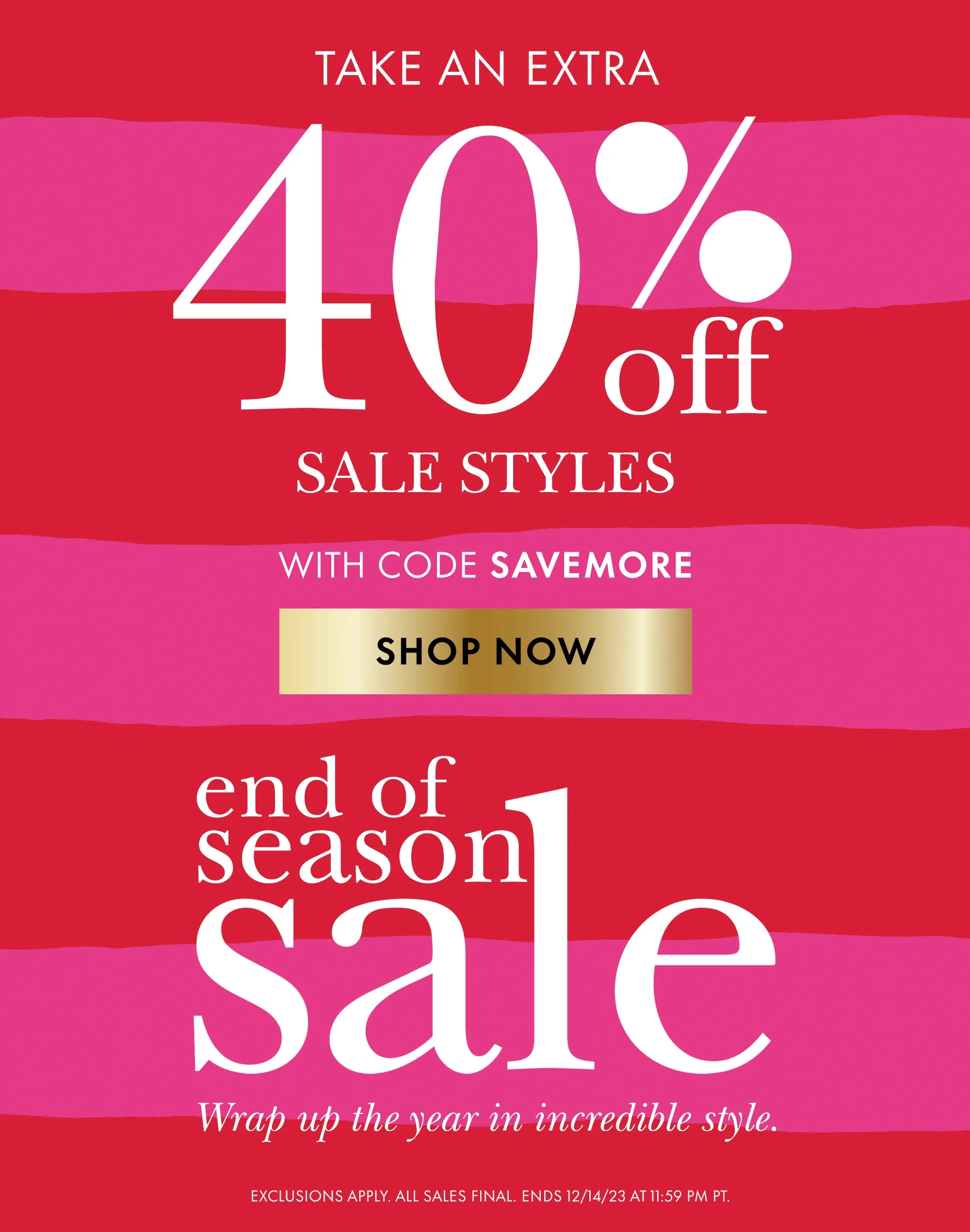 Take An Extra 40% Off Sale Styles With Code discount code