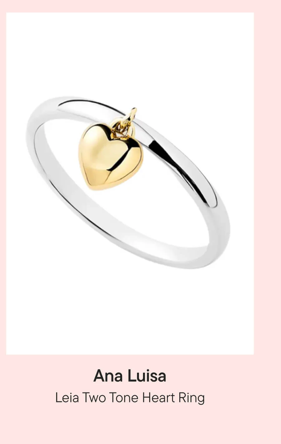 Leia Two Tone Heart Ring