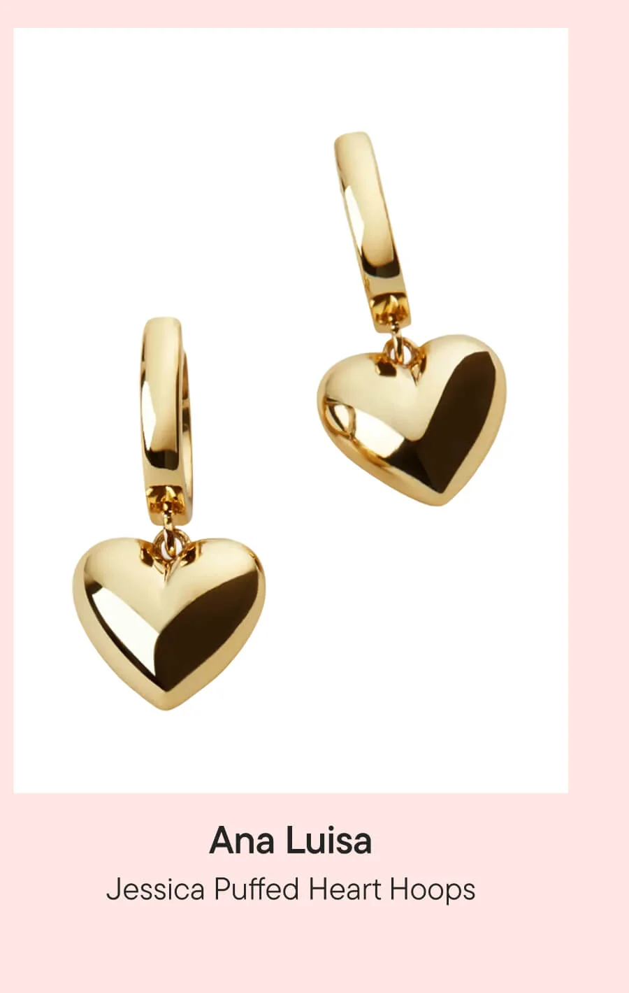 Jessica Puffed Heart Hoops